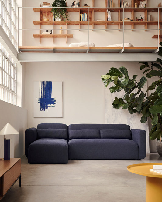 Neom 3 seater modular sofa, right/left chaise longue in blue, 263 cm FSC Mix Credit