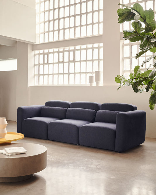 Neom 3 seater modular sofa in blue, 263 cm FSC Mix Credit