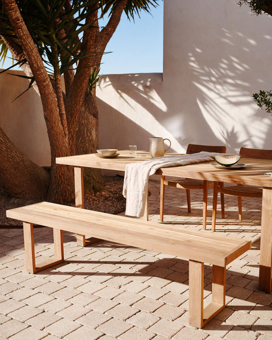 Canadell 100% outdoor bench in solid teak wood, 170 cm