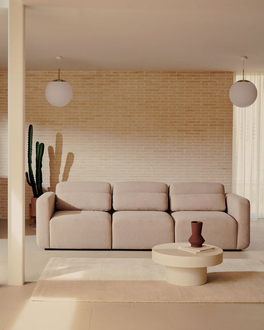 Neom 3 seater modular sofa in beige, 263 cm FSC Mix Credit