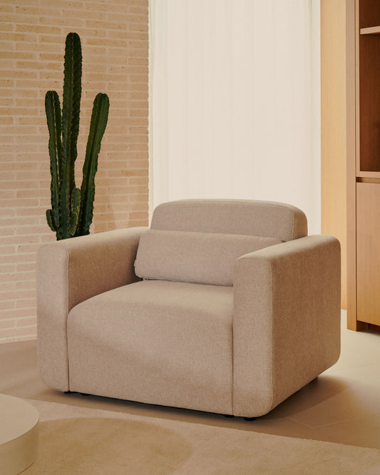 Neom modular armchair in beige FSC Mix Credit