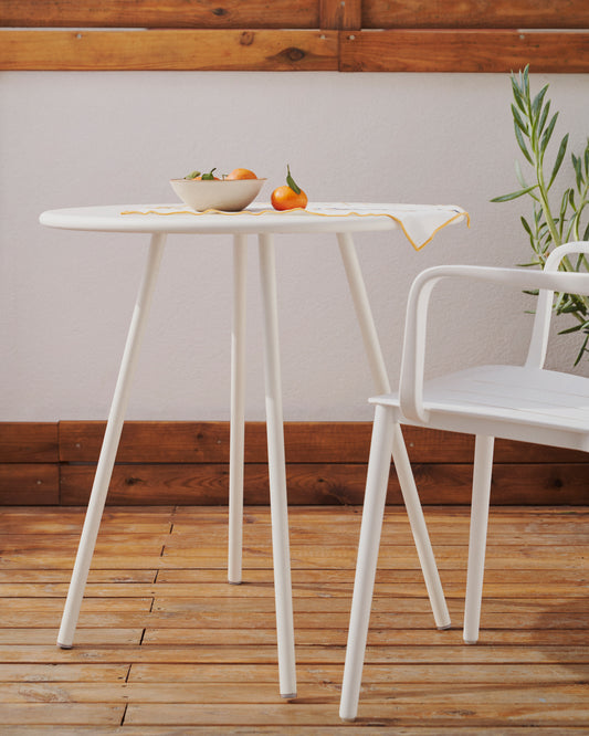 몽주아 라운드 아웃도어 화이트 스틸 테이블 Ø 70 cm