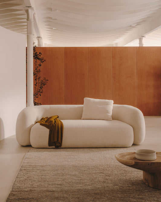 Martina ecru bouclé 3-seater sofa 246cm FSC Mix Credit