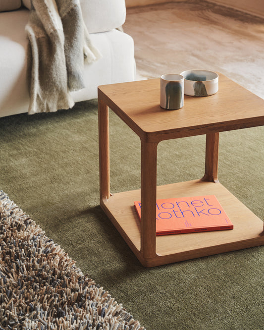 Maymai oak wood side table 50 x 50 cm