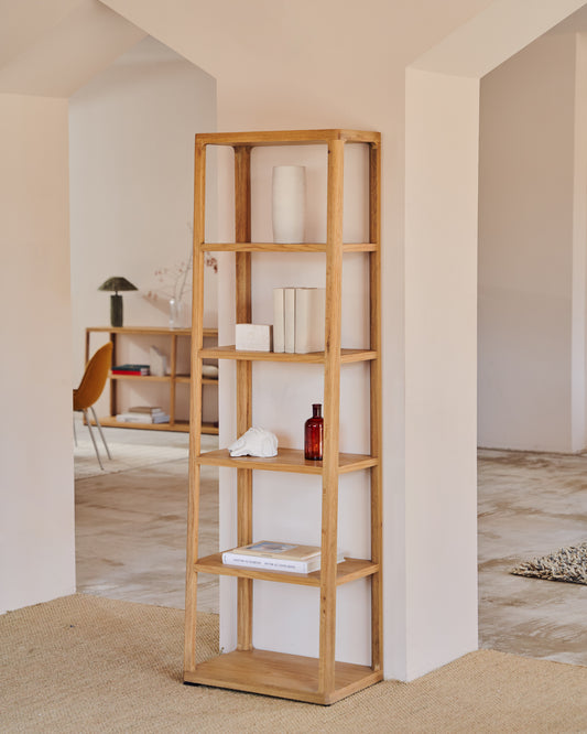 Maymai shelf with solid oak structure 60 x 193 cm