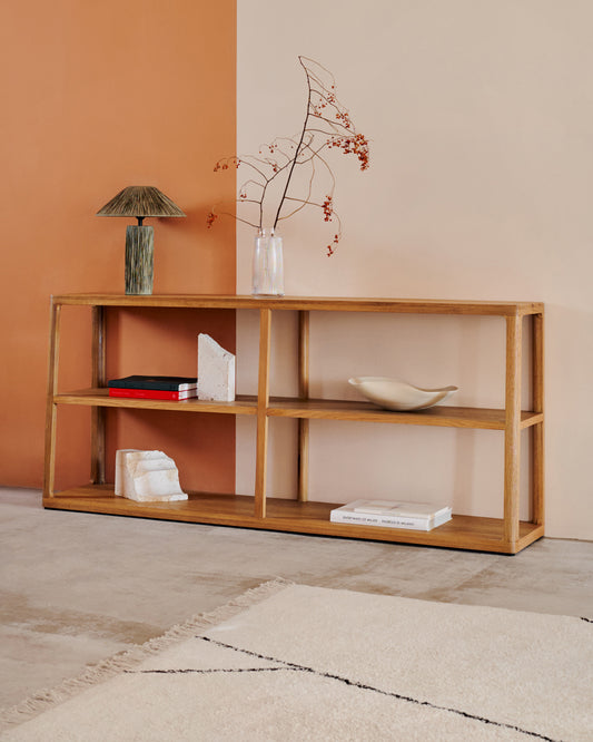 Maymai shelf with solid oak structure 180 x 81 cm