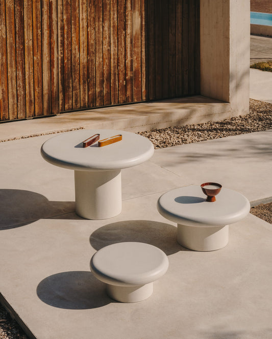 Addaia Round White Cement Coffee Table Ø66 cm