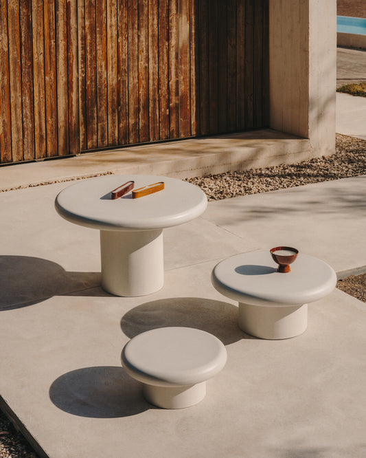 Addaia Round Table made of White Cement Ø120 cm