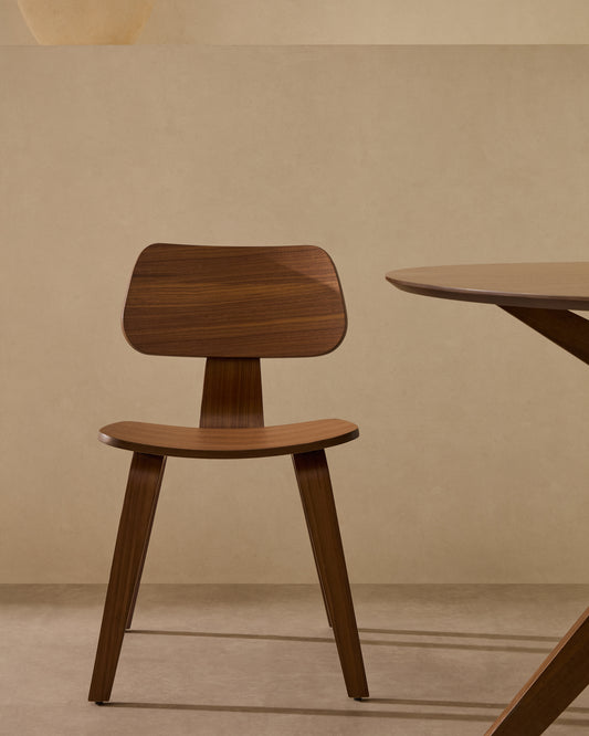 제나 고무나무 월넛베니어 체어
