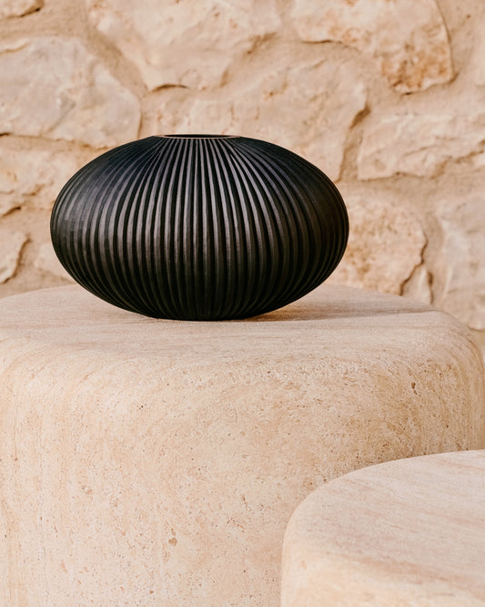 Nivra dark grey glass vase 15cm