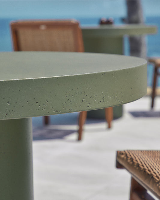 Aiguablava green cement round table Ø90cm