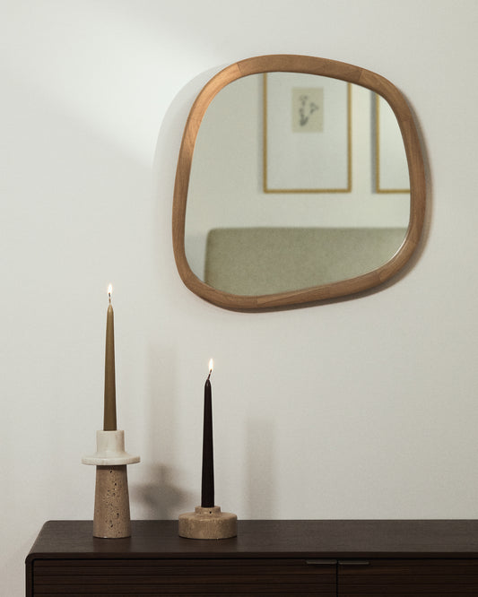 Alura teak wood mirror 45,5 x 47 cm FSC 100%