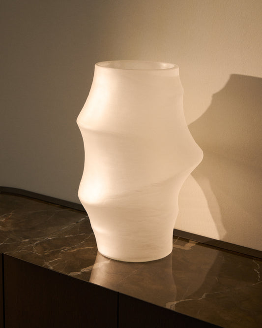 Neluo vase in opaque white glass 49cm