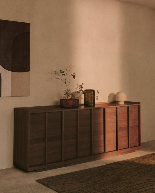 Onix sideboard with a walnut veneer in a dark finish, 200 x 80 cm FSC Mix Credit