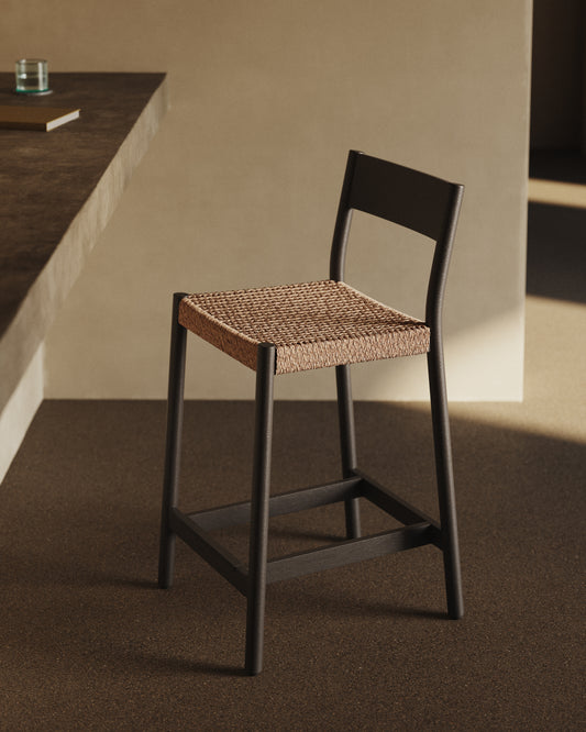 얄리아 오크나무 산림인증 친환경 바체어  65 cm (블랙) FSC 100%