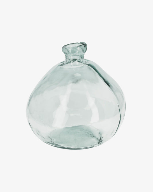 Brenna vase in 100% recycled transparent glass, 33 cm