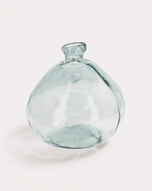 Brenna vase in 100% recycled transparent glass, 33 cm