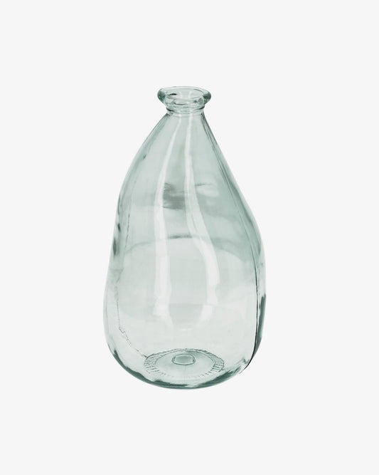 Brenna vase in 100% recycled transparent glass, 36 cm