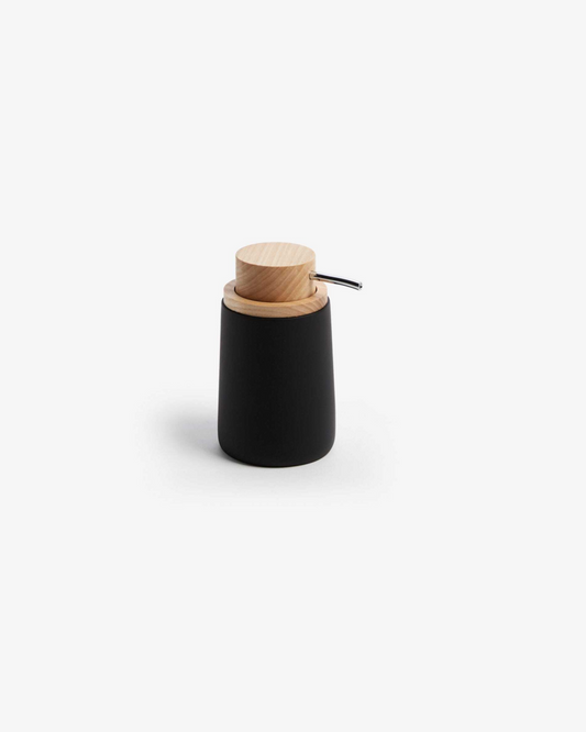 Jenning black and beech wood soap dispenser