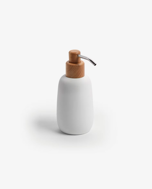 Soap dispenser Lyndo of white polyresin