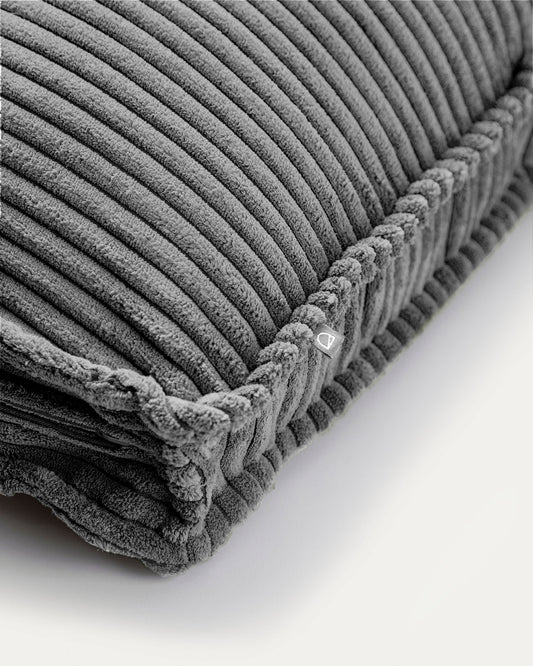 Blok cushion in grey wide seam corduroy, 40 x 60 cm