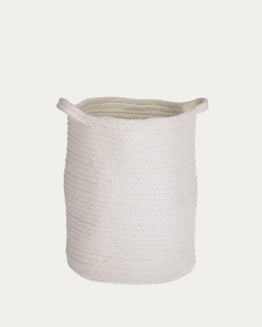 Abeni 100% cotton basket in white 30 cm