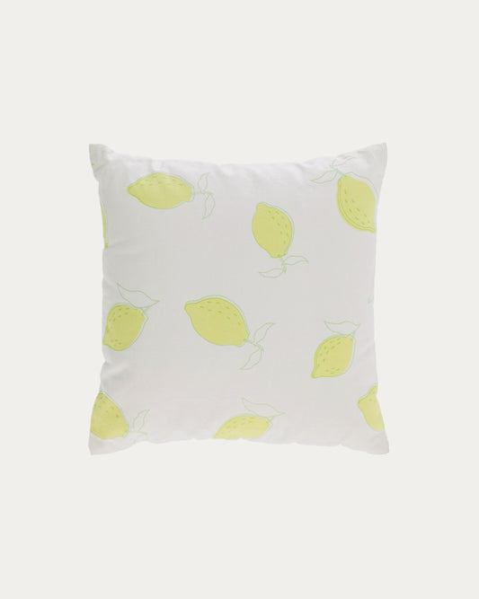 Etel 100% cotton cushion cover with yellow and white lemons 45 x 45 cm