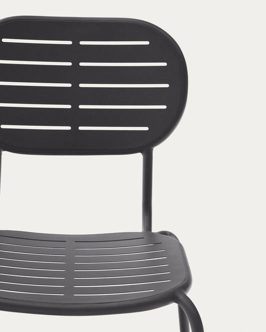 Stackable outdoor chair Brai in dark grey galvanised steel