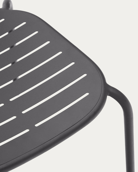 Stackable outdoor chair Brai in dark grey galvanised steel