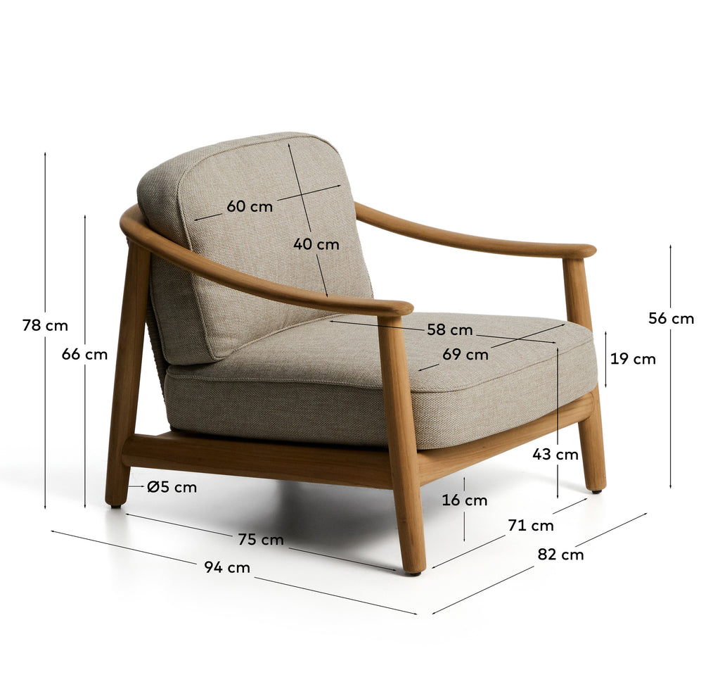 엘룬다 아웃도어 FSC 100% 티크 암체어
