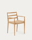 Analy chair with armrests in solid oak wood with natural finish and rope seat FSC Mix Credit