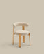 Granite chair in beige chenille and with solid ash wood in a natural tone finish FSC 100%