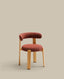 Granite chair  terracotta-coloured chenille and solid ash wood in a natural tone finish FSC 100%