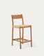 Yalia stool with backrest in solid oak wood with natural finish and rope seat, 65 cm, FSC Mix Credit