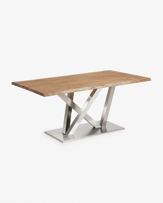 Nyc table 180x100, Inox. matt top Antique Oak