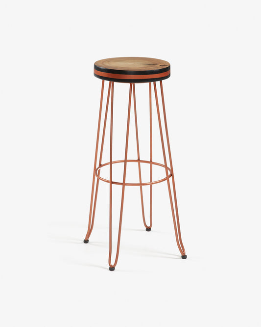 Copper Faye barstool height 74 cm