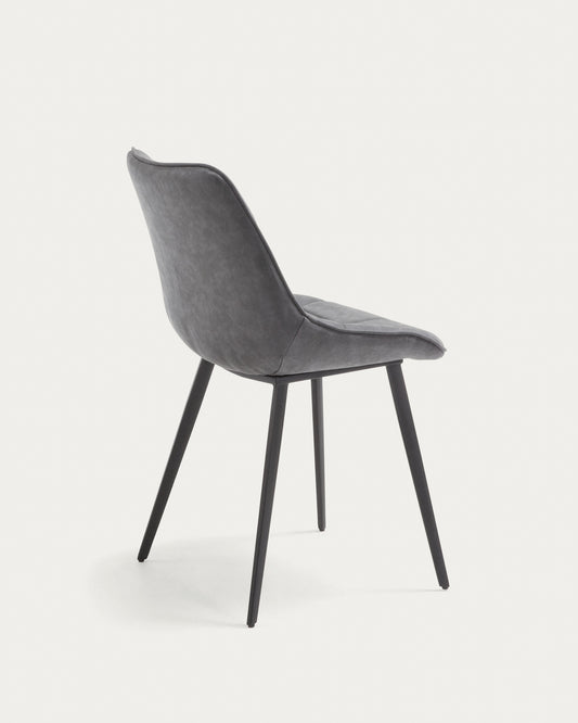 Grey synthetic leather Adam chair