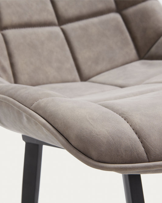 Light grey synthetic leather Adam chair