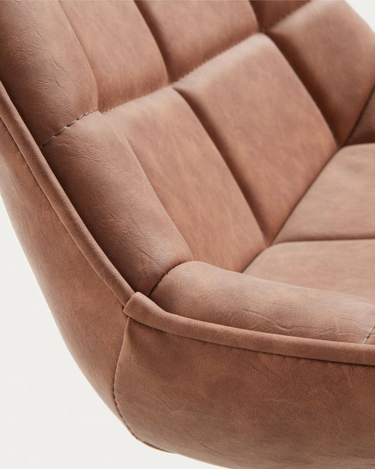 Brown synthetic leather Adam chair