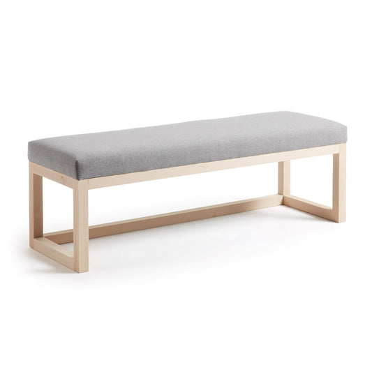 Grey Loya bench in solid beech wood 128 cm