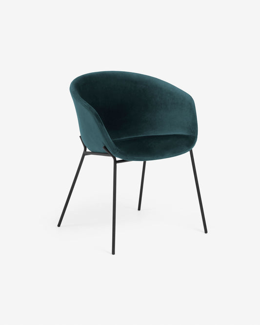 Yvette turquoise velvet chair