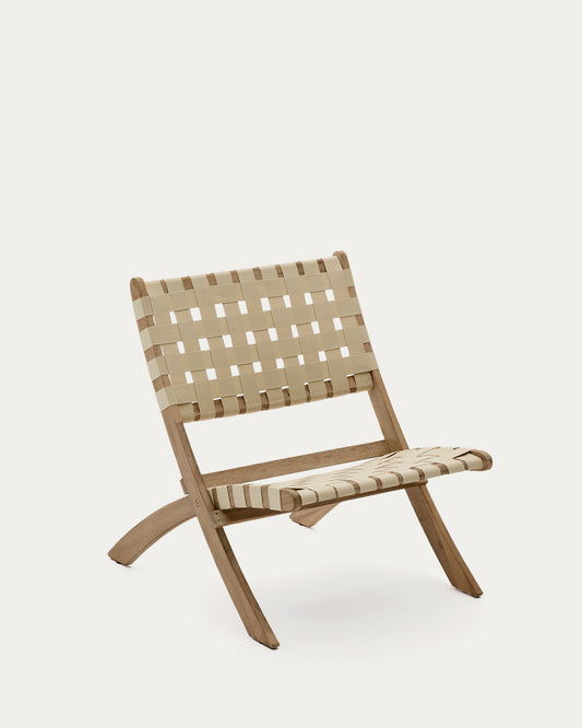 FSC 100% cream cord and solid acacia wood Chabeli folding chair