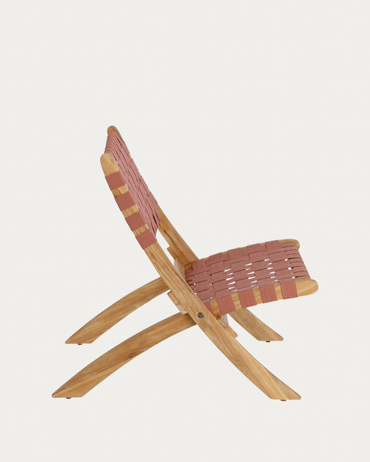 Chabeli acacia wood folding chair with terracotta cord FSC 100%