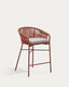 Yanet stool made from terracotta cord and galvanised steel, height 65 cm