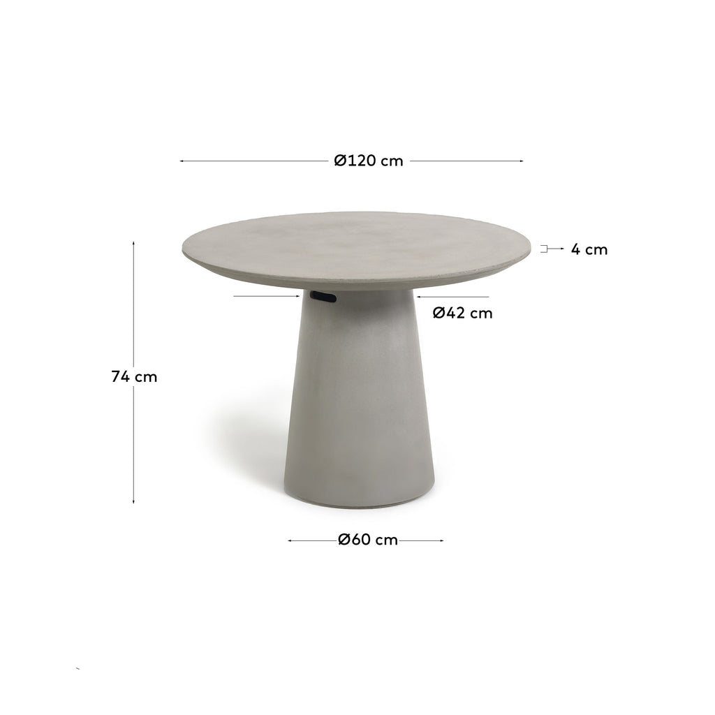 Itai outdoor round cement table, Ø 120 cm