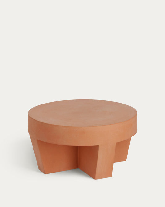 Vilena round outdoor terracotta coffee table, Ø 60 cm
