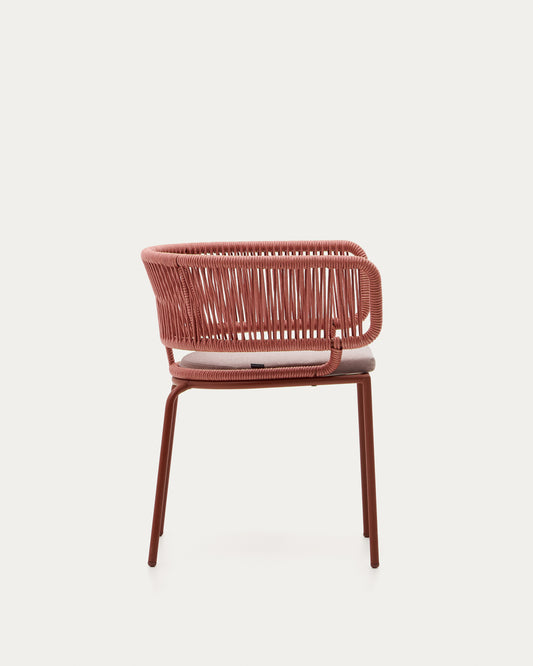 Nadin terracotta cord chair with galvanised steel legs