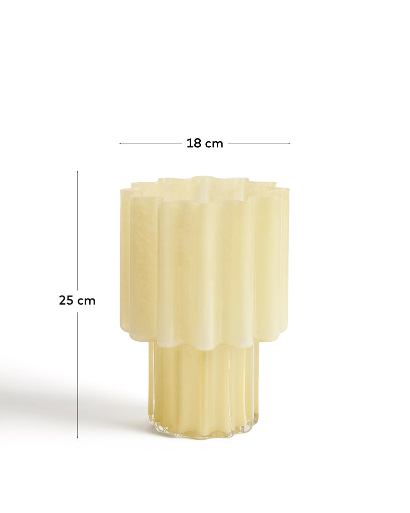 Cristila yellow glass vase 25cm