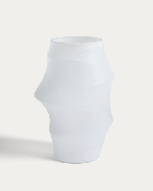 Neluo vase in opaque white glass 49cm