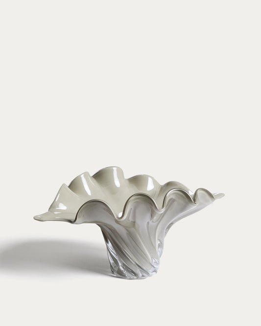 Lurea centrepiece in greyish green glass 45 x 31 cm